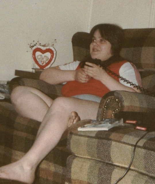 My aunt playing