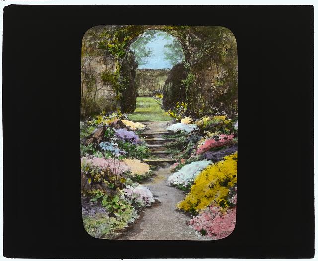 Reproduction of illustration: &quot;Baberton, Midlothian,&quot; Scotland, showing the hollow with more formal garden beyond: Johnston (Frances Benjamin) Collection, Prints &amp; Photographs Division, Library of Congress, LC-DIG-ppmsca-16168.
