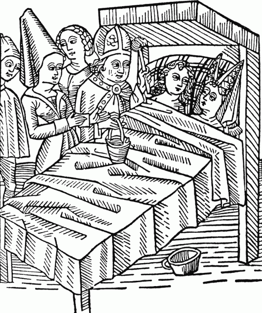 How Reymont and Melusina were betrothed. From the Melusine, 15th century.