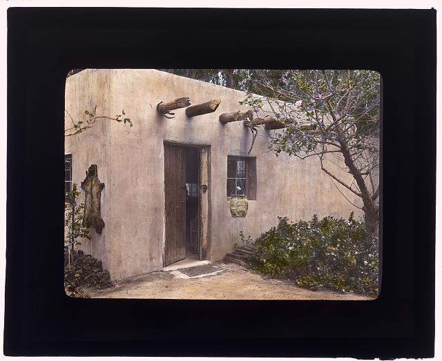 John Henry Fisher adobe, 765 West Highland Avenue, Redlands, California. Entrance door: Johnston (Frances Benjamin) Collection, Prints &amp; Photographs Division, Library of Congress, LC-DIG-ppmsca-16108.