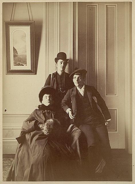 Frances Benjamin Johnston (right), full-length self-portrait dressed as a man with false moustache: Johnston (Frances Benjamin) Collection, Prints &amp; Photographs Division, Library of Congress, LC-DIG-ppmsc-04879