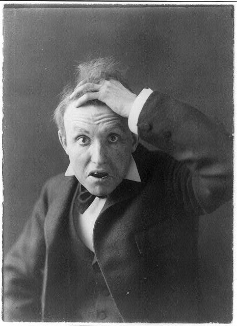 Mills Thompson, head-and-shoulders portrait, facing front, posed as toothless old man: Johnston (Frances Benjamin) Collection, Prints &amp; Photographs Division, Library of Congress, LC-USZ62-47066