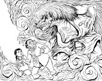 Old Woman vs Demon by ~ThreeEyesWorm (via DeviantArt)