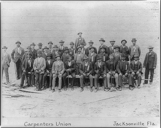 Portrait group of African American Carpenters union, Jacksonville, Florida: African American Photographs Assembled for 1900 Paris Exposition, Prints &amp; Photographs Division, Library of Congress, LC-USZ62-35753