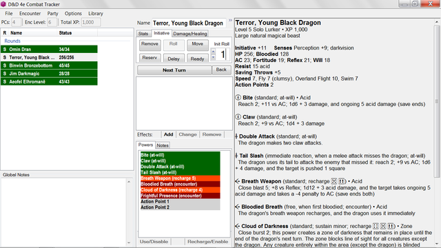 D&D 4e Combat Tracker Tutorial - Edit Initiative