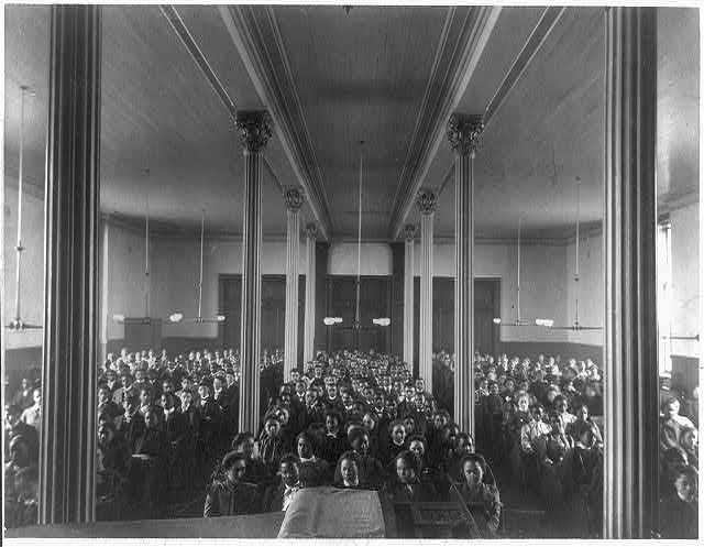 Fisk University, Nashville, Tenn., 1900 - morning prayers: African American Photographs Assembled for 1900 Paris Exposition, Prints &amp; Photographs Division, Library of Congress, LC-USZ62-38623.