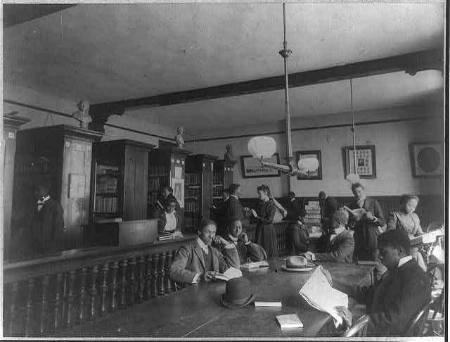Fisk University, Nashville, Tenn., 1900 - library interior: African American Photographs Assembled for 1900 Paris Exposition, Prints &amp; Photographs Division, Library of Congress, LC-USZ62-38625